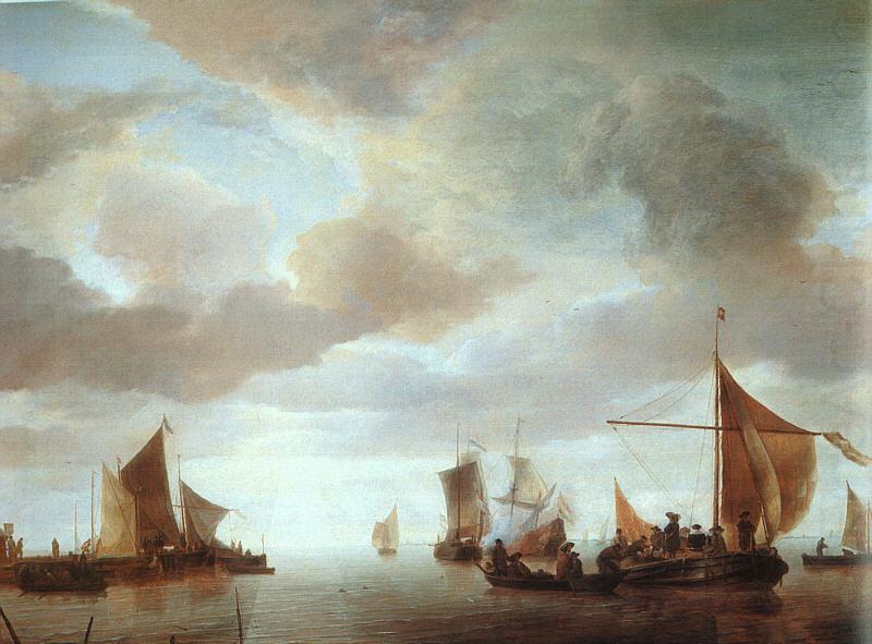 Ships on a Calm Sea near Land, Jan van de Cappelle